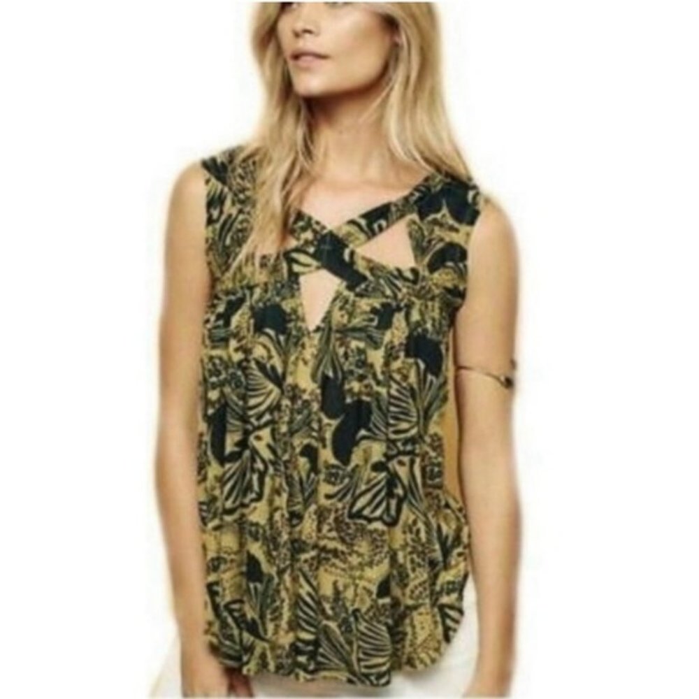 Free People Green & Black Martini Swing Top XS